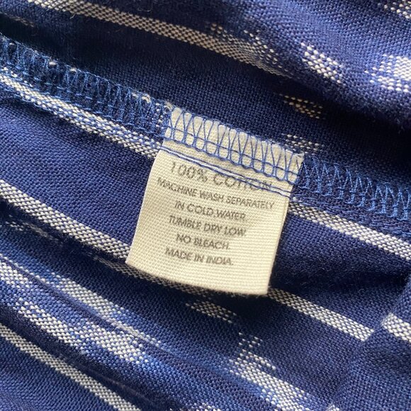 Fair Trade Real Ikat 100% Cotton Breathable Navy Cuffed Shorts M Passion Lilie - Picture 4 of 8